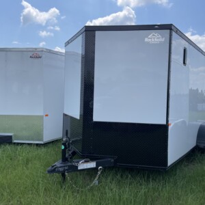 7x14 White and Black Out Tandem Axle Enclosed Cargo Trailer with .080 Polycore exterior