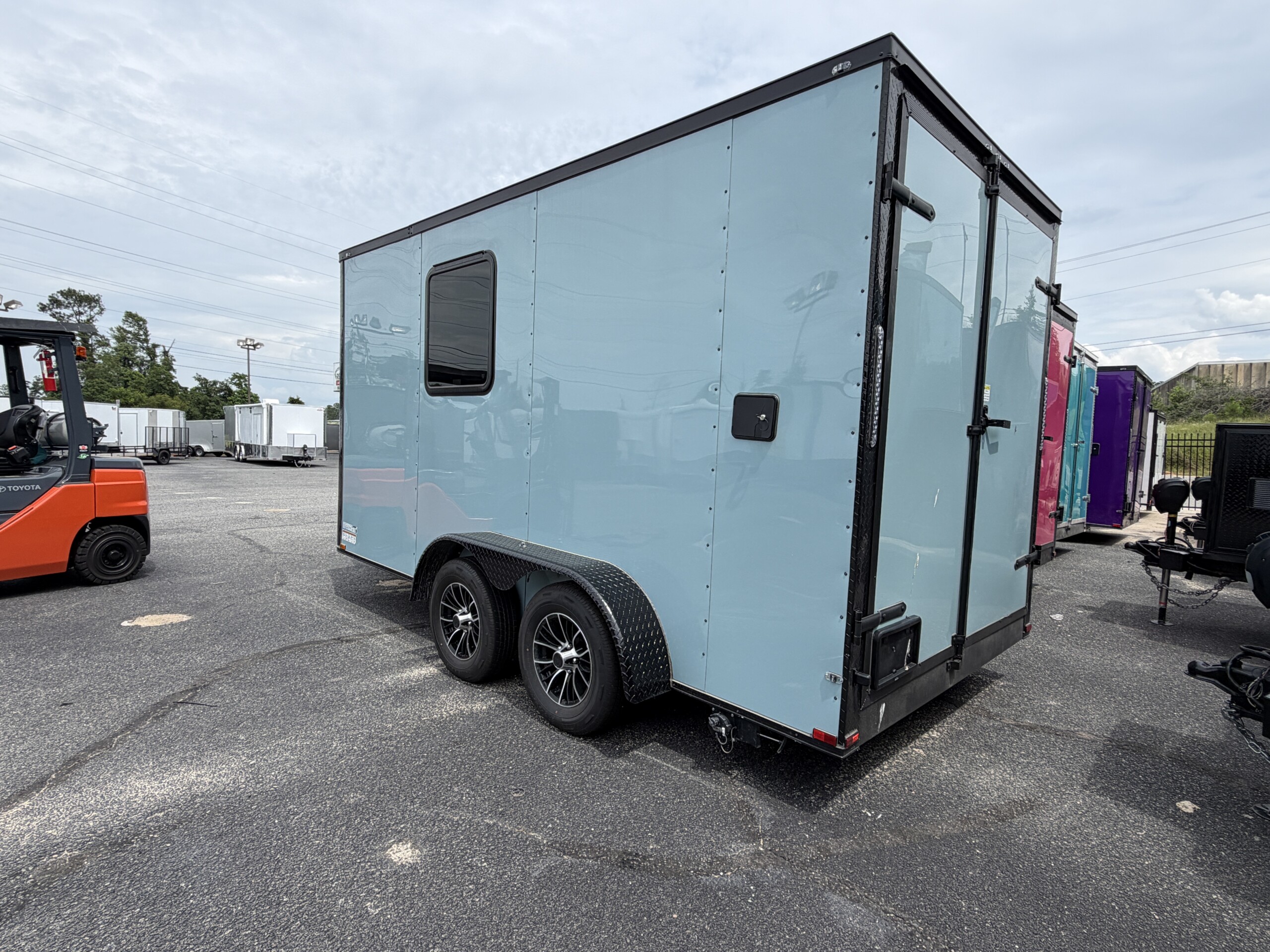 7x14 DOG GROOMING TRAILER - GENESIS SERIES | GRAY BLUE - Image 3