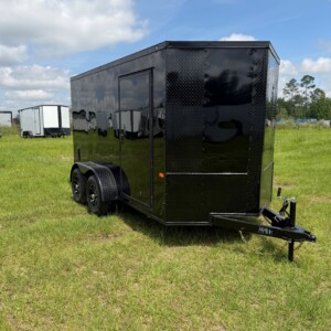 Rock Solid Cargo 6x12 Black Black Out Polycore Tandem Axle Enclosed Cargo Trailer with semi-screwless exterior