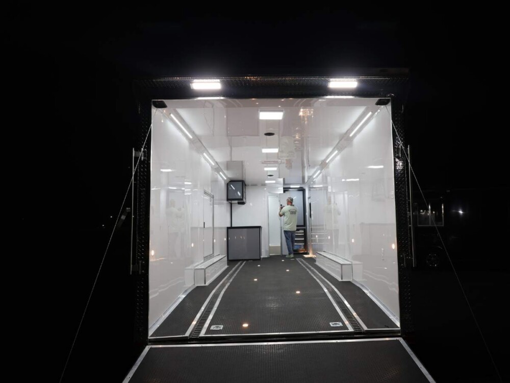 LED interior lighting upgrade in an enclosed cargo trailer