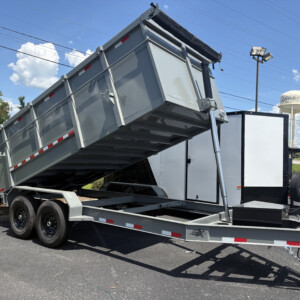 Panther Cargo 7x16x4 dump trailer with 4-foot steel sides and tandem 7K axles