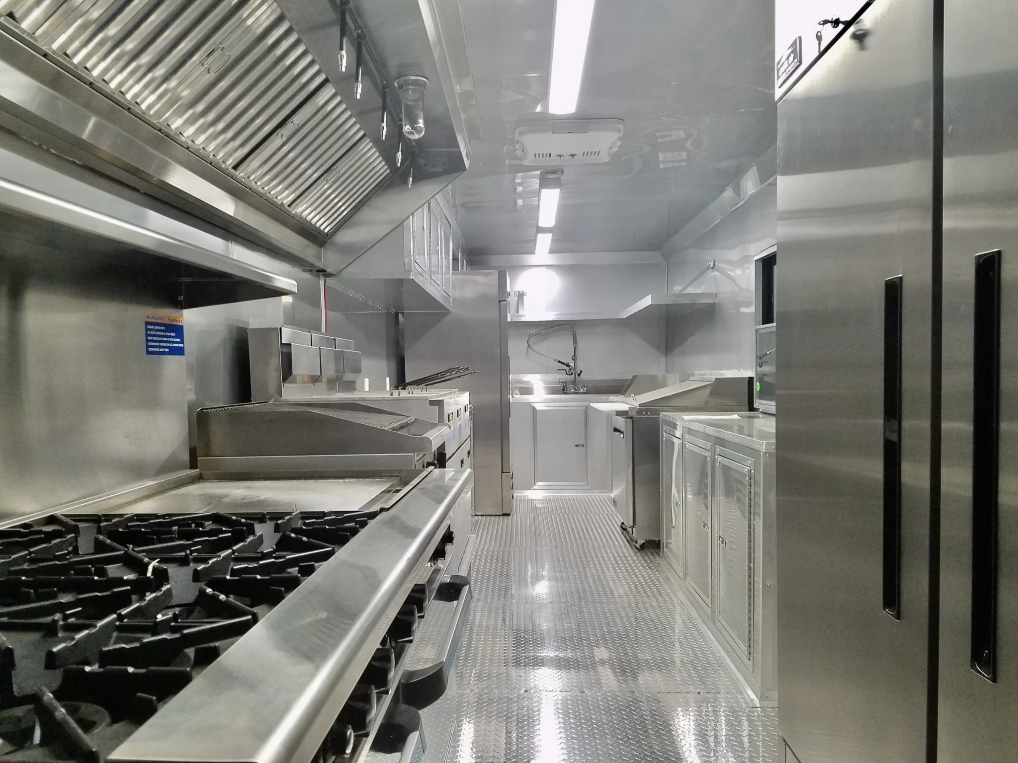 Inside a custom food truck trailer built by Renown Cargo Trailers
